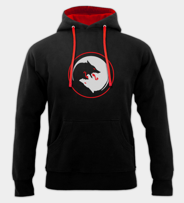 Odins Wölfe bestickter Hoodie