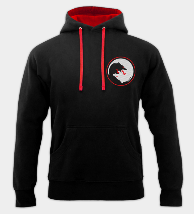 Odins Wölfe bestickter Hoodie