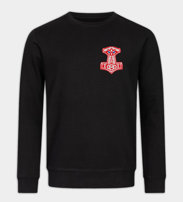 Thors Hammer bestickter Hoodie