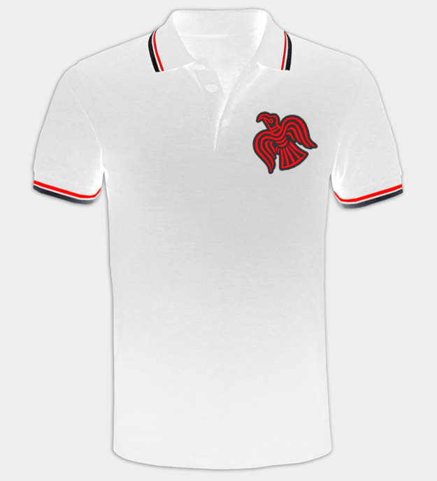 Wikinger-Rabe besticktes Poloshirt