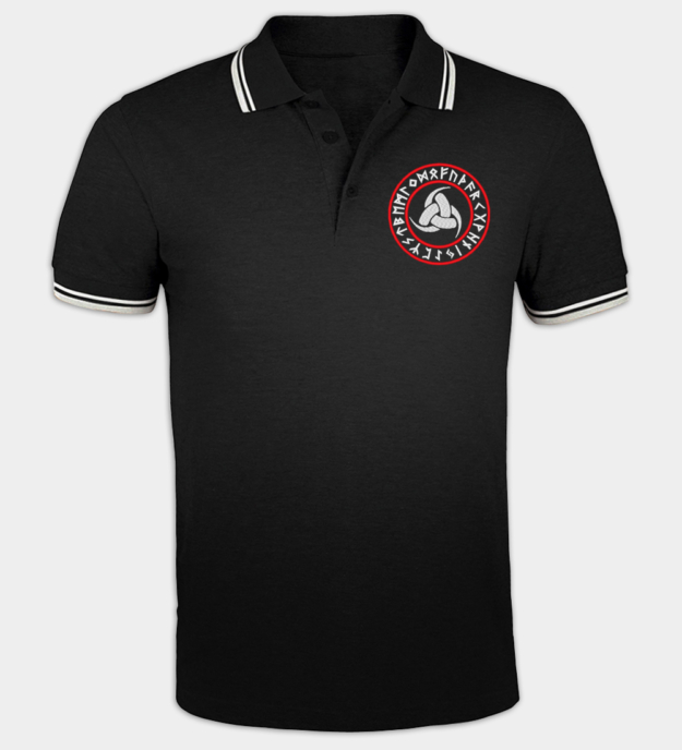 Odins dreifaches Horn besticktes Poloshirt