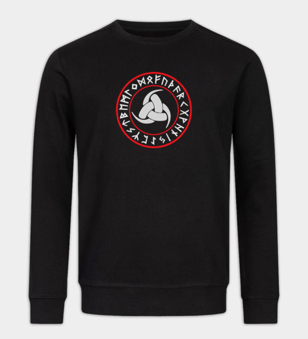 Odins dreifaches Horn besticktes Sweatshirt
