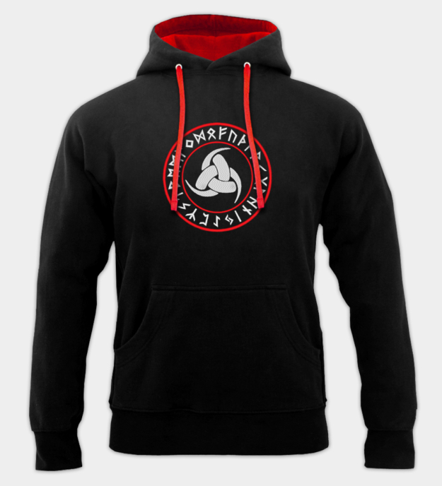 Odins dreifaches Horn bestickter Hoodie