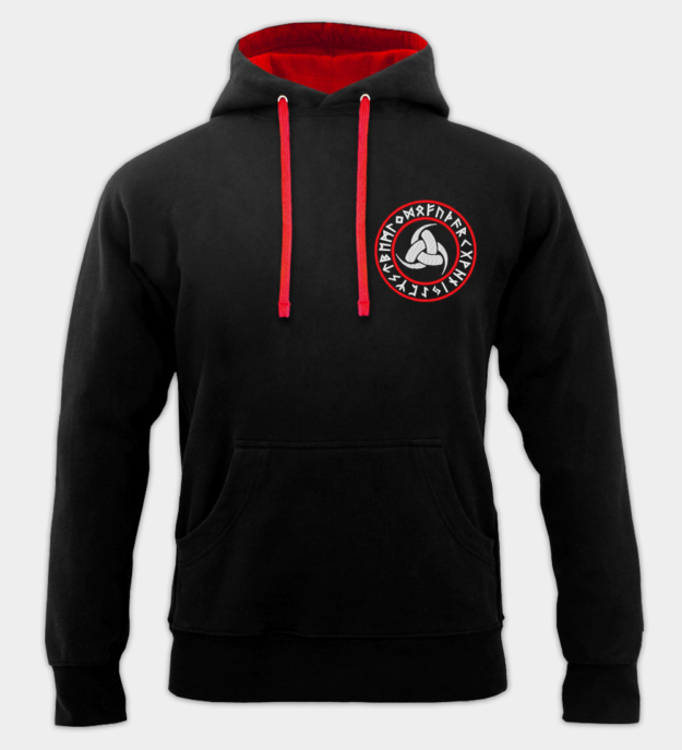 Odins dreifaches Horn bestickter Hoodie