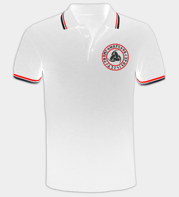 Odins dreifaches Horn besticktes Poloshirt