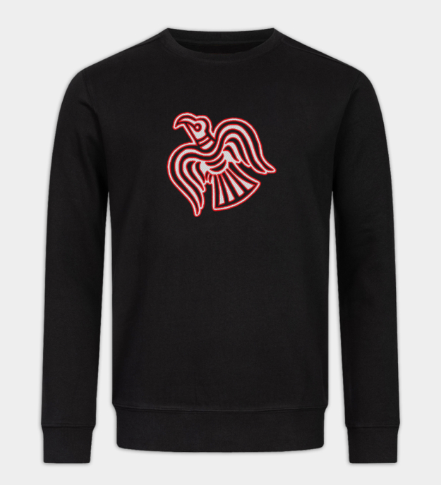 Wikinger-Rabe besticktes Sweatshirt