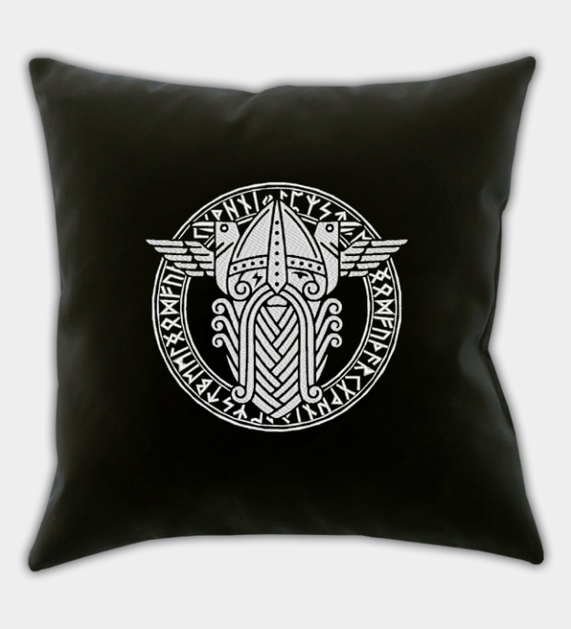 Odin / Wotan bestickter Kissenbezug