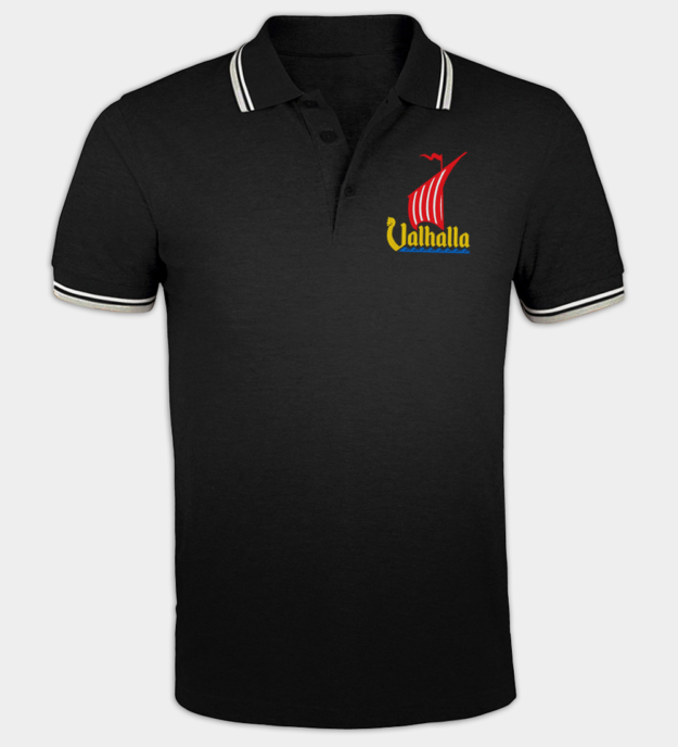 Wikinger-Schiff besticktes Poloshirt