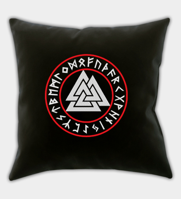 Valknut-Rune bestickter Kissenbezug