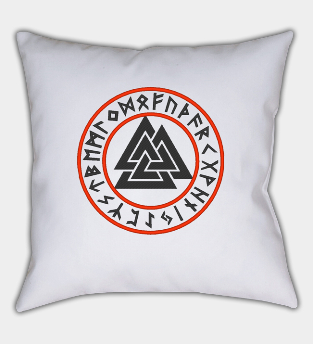 Valknut-Rune bestickter Kissenbezug