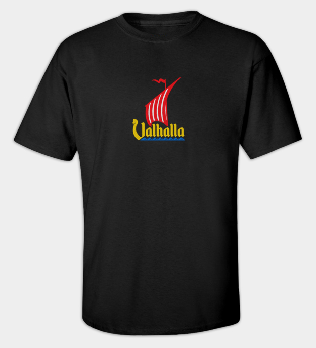 Wikinger-Schiff besticktes T-Shirt
