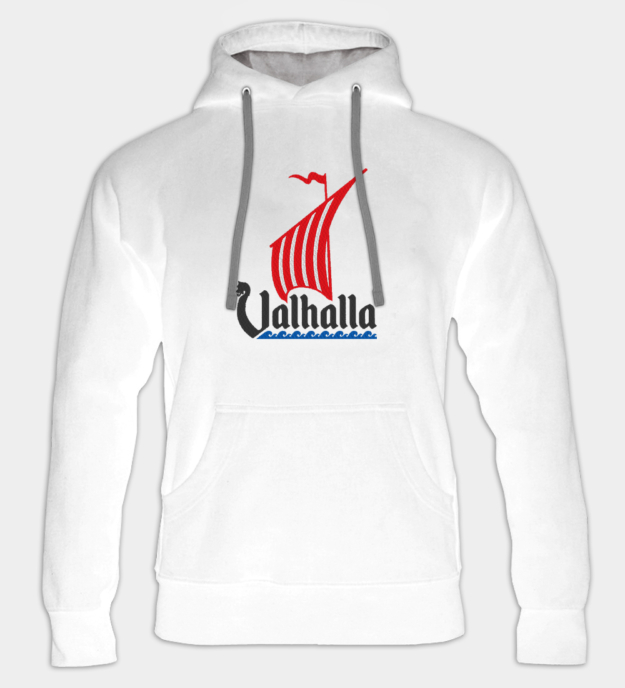 Wikinger-Schiff bestickter Hoodie