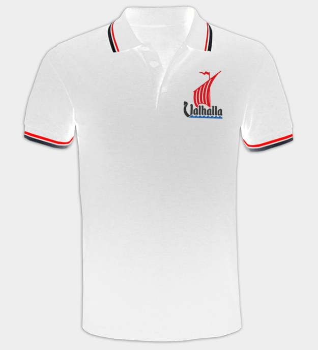 Wikinger-Schiff besticktes Poloshirt