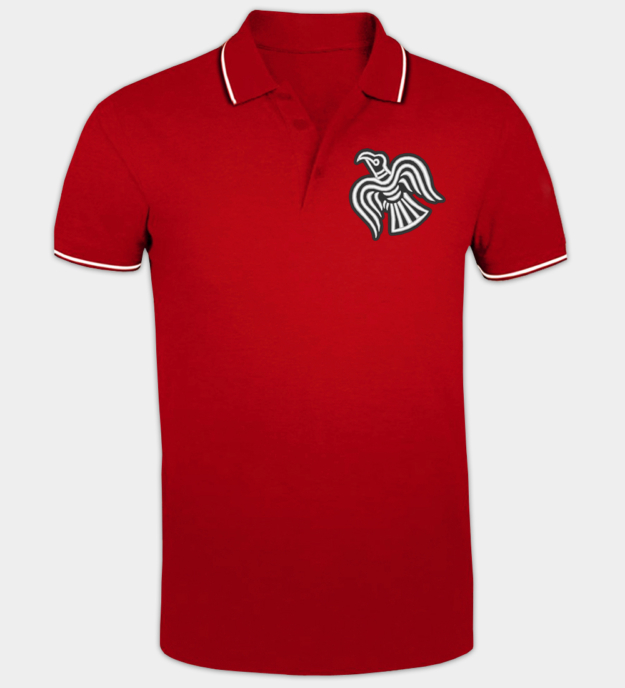 Wikinger-Rabe besticktes Poloshirt