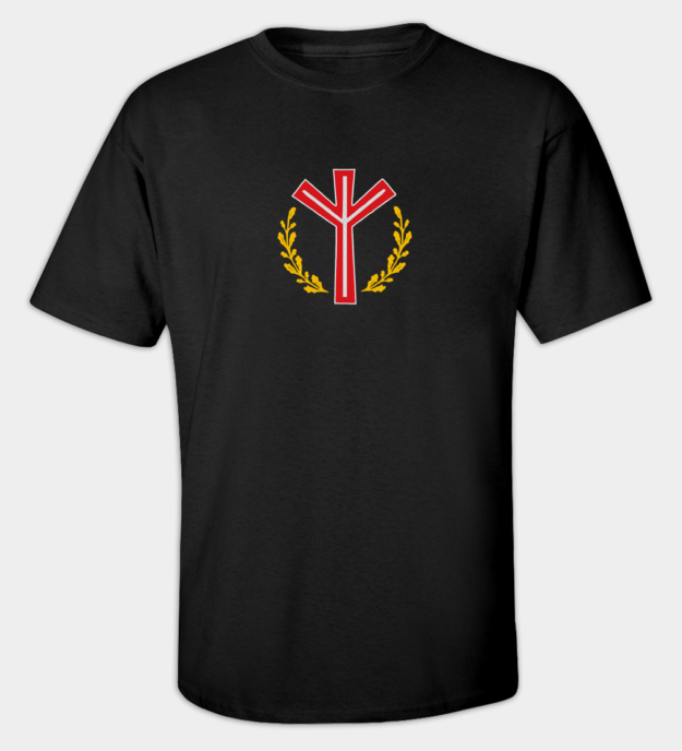 Algiz-Rune besticktes T-Shirt