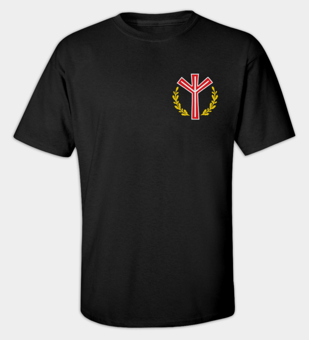 Algiz-Rune besticktes T-Shirt