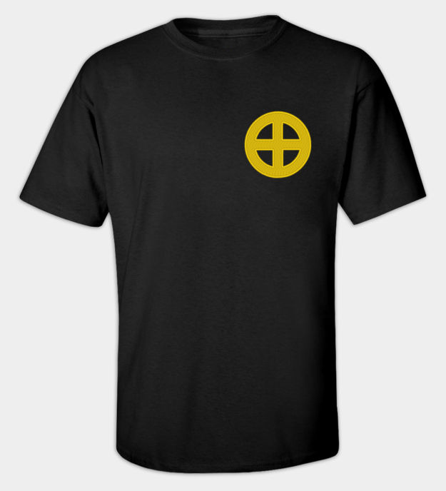 Sonnenkreuz besticktes T-Shirt