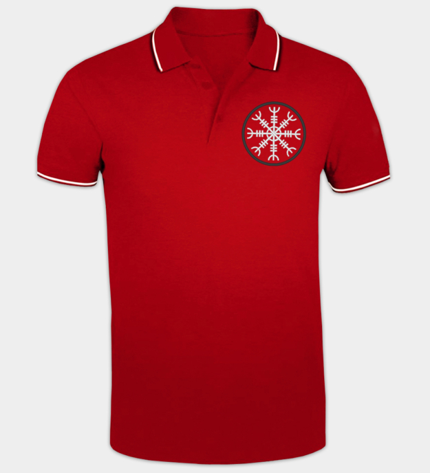 Schreckenshelm besticktes Poloshirt
