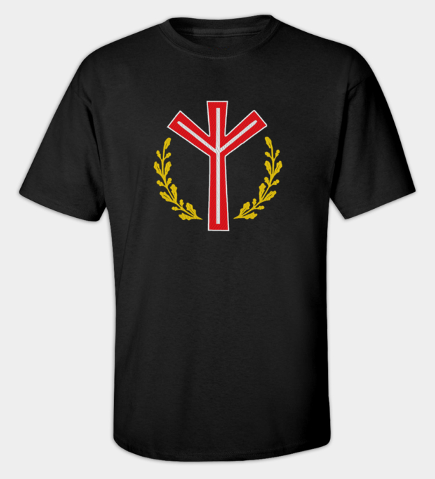 Algiz-Rune besticktes T-Shirt