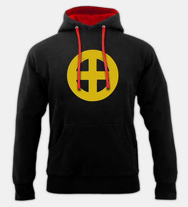 Sonnenkreuz bestickter Hoodie
